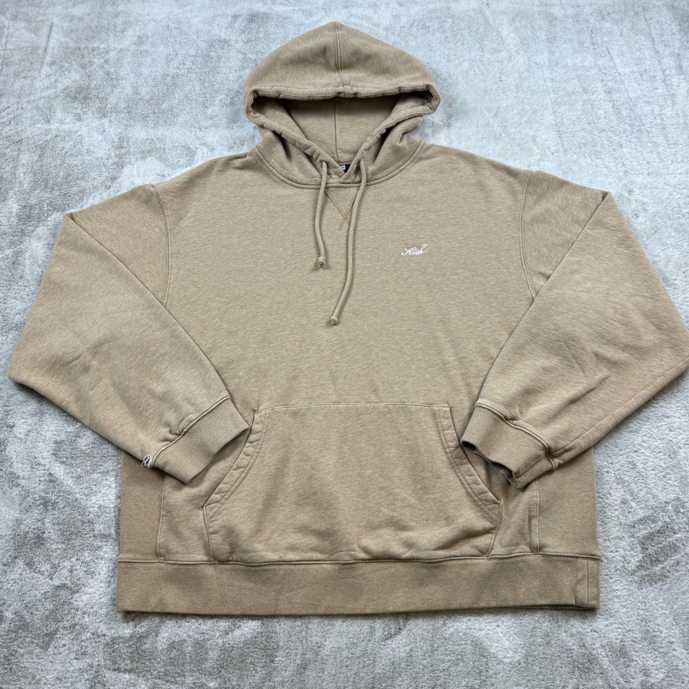 Kith heavyweight destroyed Williams III hoodie men’s size XXL Brown pullover